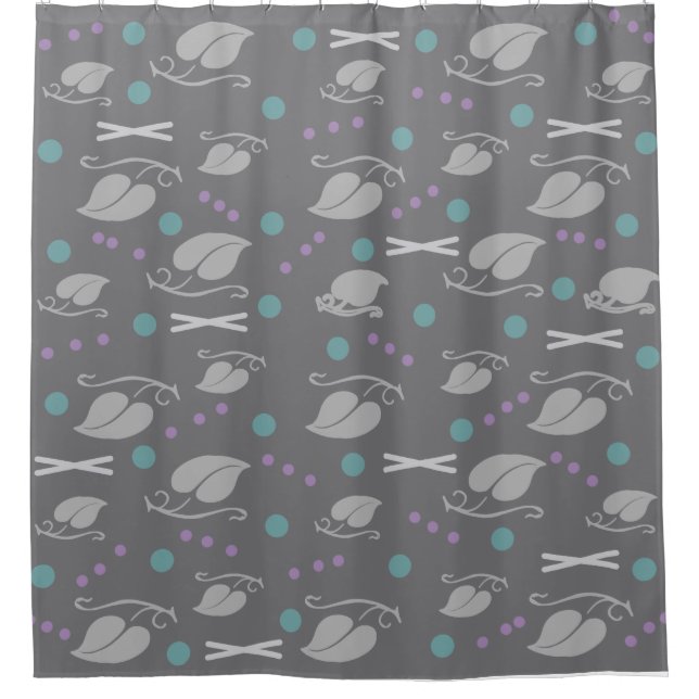 Autumn Leaves Pattern Grey Colourful (Front)