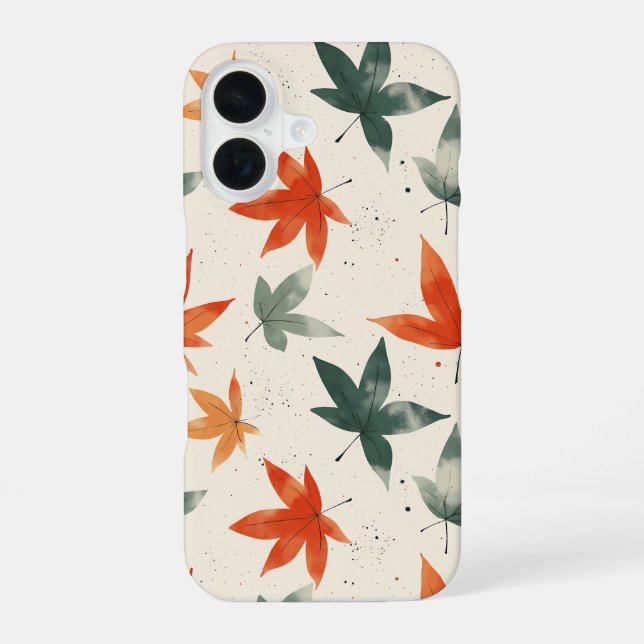 Autumn Leaves Pattern iPhone 16 Case (Back)