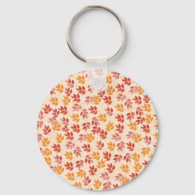 Autumn Leaves Pattern Keychain (Front)