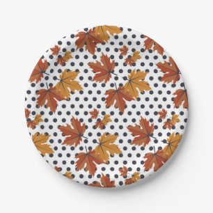 Autumn Leaves Pattern Paper Plate