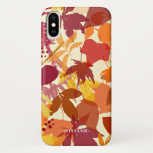 Autumn Leaves Pattern Personalized iPhone X Case