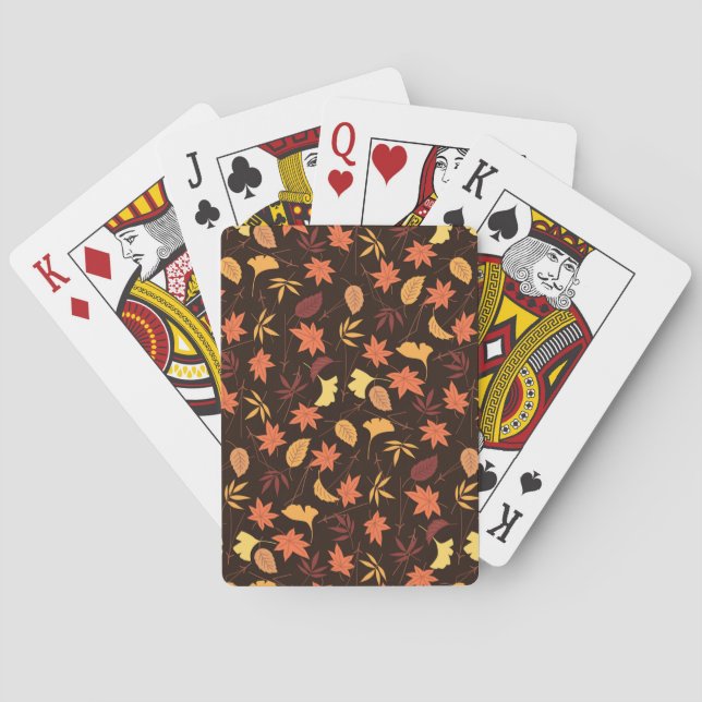 Autumn Leaves Pattern Playing Cards (Back)