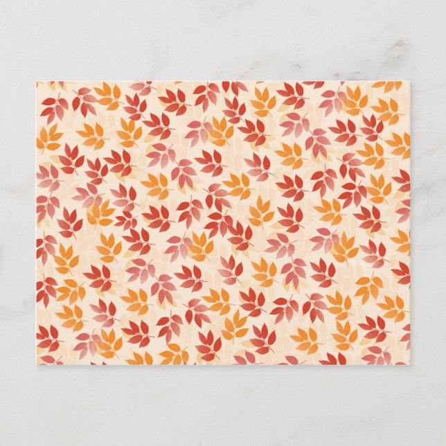 Autumn Leaves Pattern Postcard (Front)
