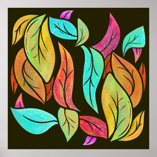 Autumn leaves pattern poster (Front)