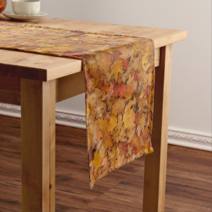 AUTUMN LEAVES PATTERN SHORT TABLE RUNNER