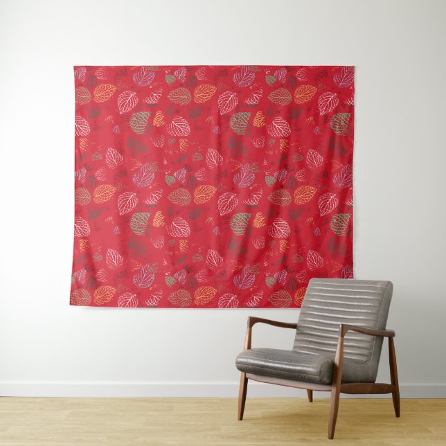 Autumn, Leaves Pattern Tapestry (In Situ (Horizontal))