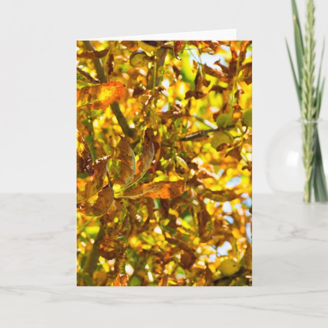 Autumn leaves pattern thank you card (Front)