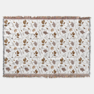 Autumn Leaves Pattern Throw Blanket
