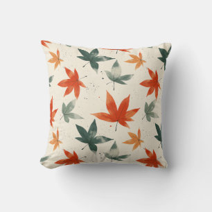 Autumn Leaves Pattern Throw Pillow