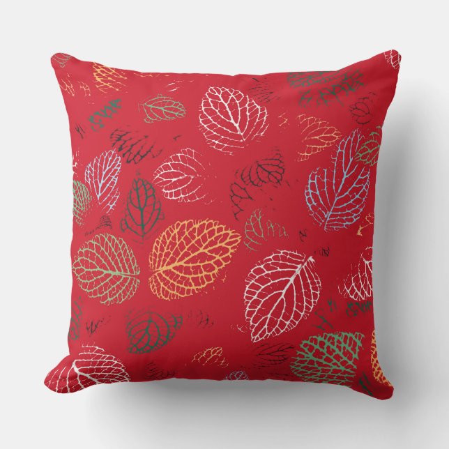 Autumn, Leaves Pattern Throw Pillow (Front)