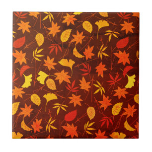 Autumn Leaves Pattern Tile