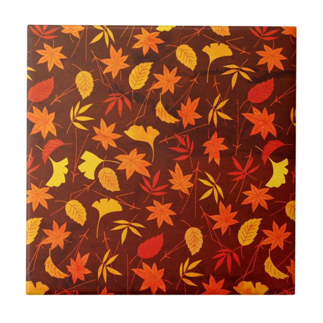 Autumn Leaves Pattern Tile (Front)