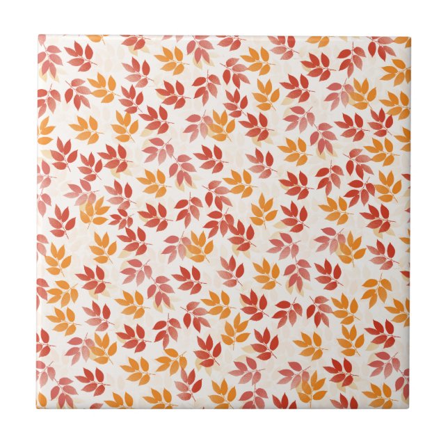 Autumn Leaves Pattern Tile (Front)