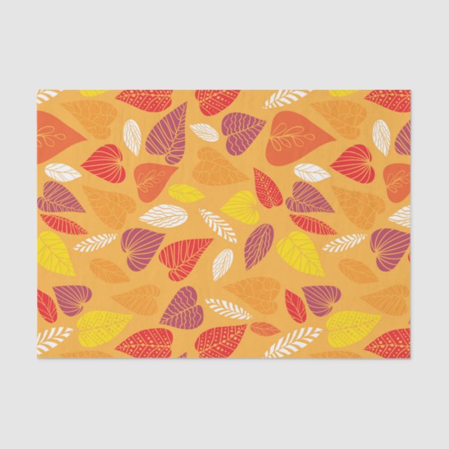 Autumn Leaves Pattern Tissue Paper (Front)