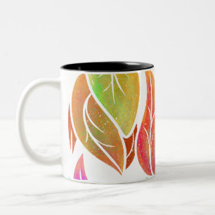 Autumn leaves pattern Two-Tone coffee mug