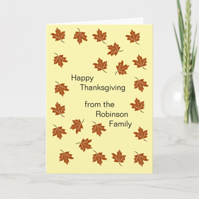 Autumn Leaves Personalised Thanksgiving Card (Front)