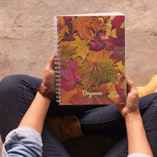 Autumn Leaves Personalized Spiral Notebook