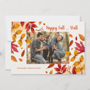 Autumn Leaves Photo Frame Card Horizontal