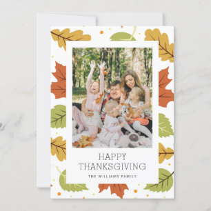 Autumn Leaves Photo Happy Thanksgiving Card