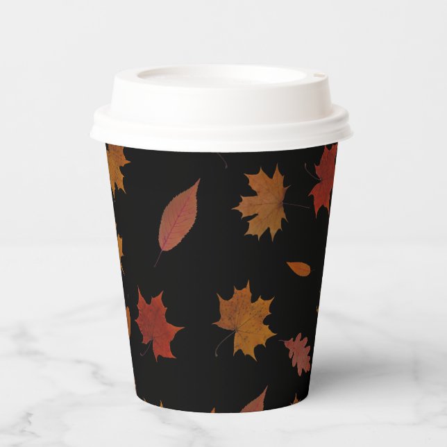 Autumn Leaves Photographic on Custom Colour Paper  Cups (Front)