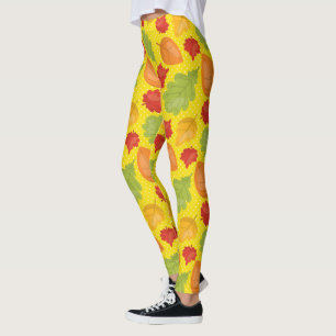 Autumn Leaves & Polka Dots Leggings