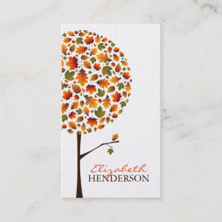 Autumn Leaves Pop Tree Nature Business Card