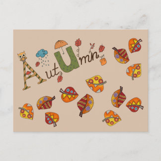 autumn leaves postcard