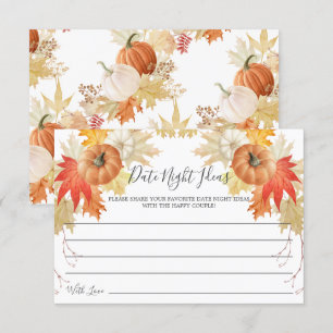 Autumn Leaves Pumpkin Date Night Ideas Card