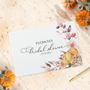 Autumn Leaves Pumpkin Fall Bridal Shower Guest Book