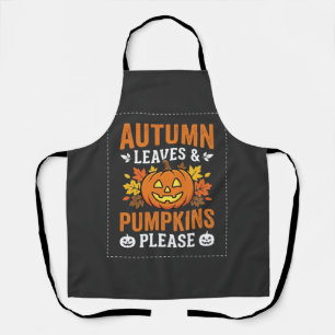 Autumn Leaves Pumpkin Halloween Design Apron