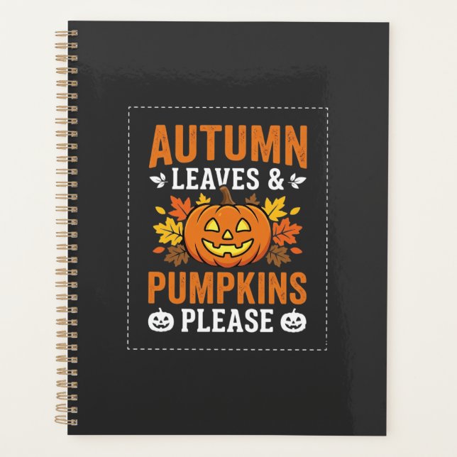 Autumn Leaves Pumpkin Halloween Design Planner (Front)