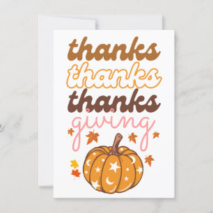 Autumn Leaves Pumpkin Holiday Thanksgiving Card