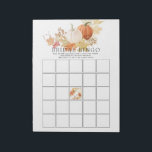 Autumn Leaves Pumpkins Bridal Shower Bingo Game Notepad<br><div class="desc">Bridal shower bingo game tear pad featuring a beautiful leaf wreath with pumpkins.  
Visit our shop to view our fall leaves & pumpkin collection.</div>