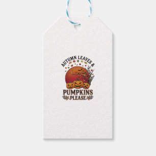 Autumn Leaves Pumpkins Please Halloween Bats Trees Gift Tags