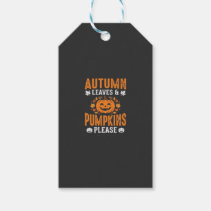 Autumn Leaves Pumpkins Please Halloween Pumpkin De Gift Tags