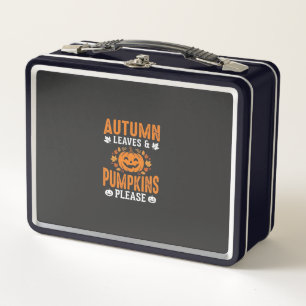Autumn Leaves Pumpkins Please Halloween Pumpkin De Metal Lunch Box