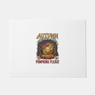 Autumn Leaves Pumpkins Please Halloween Spooky Tre Doormat