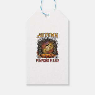 Autumn Leaves Pumpkins Please Halloween Spooky Tre Gift Tags