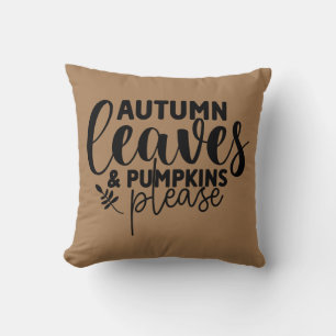 Autumn Leaves & Pumpkins Please Throw Pillow