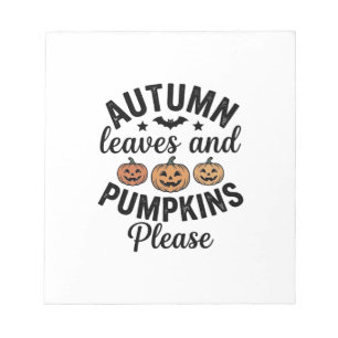 Autumn Leaves Pumpkins Please Vintage Halloween De Notepad