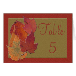 Autumn Leaves Reception Table Card