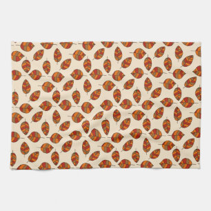 Autumn Leaves Red Leaf Pattern on any Colour Kitchen Towel