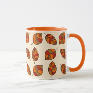 Autumn Leaves Red Leaf Pattern on any Colour Mug