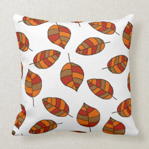 Autumn Leaves Red Leaf Pattern on any Colour Throw Pillow