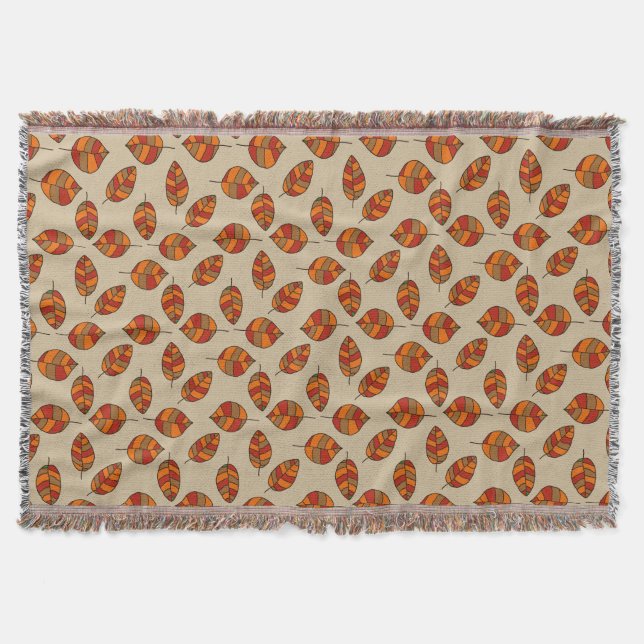 Autumn Leaves Red Leaf Pattern Throw Blanket (Front)