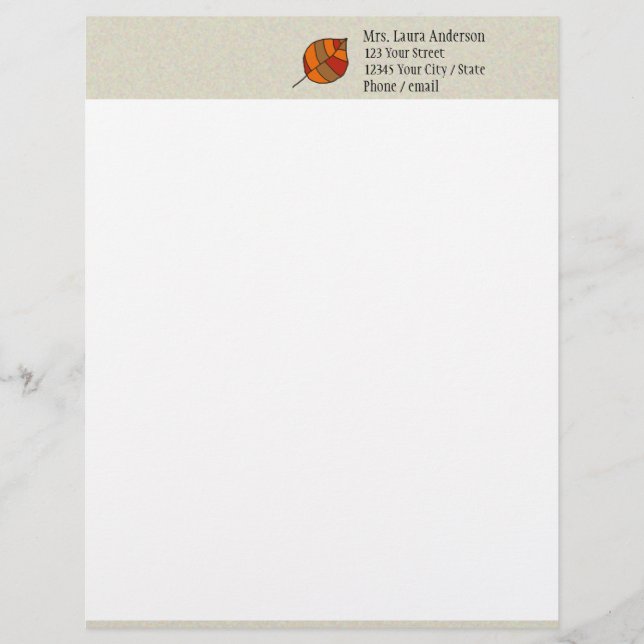 Autumn Leaves Red Letterhead (Front)
