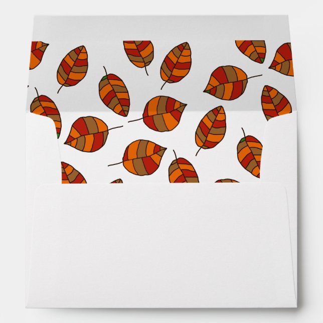 Autumn Leaves Red with Address Envelopes (Back (Bottom))