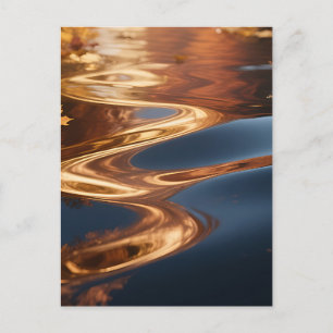 Autumn Leaves Reflection Watercolor Postcard