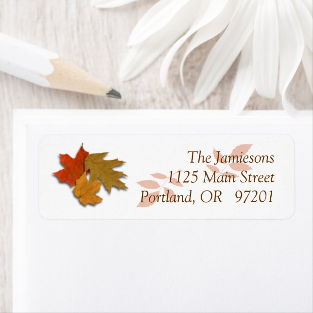 Autumn Leaves Return Address Label (Insitu)