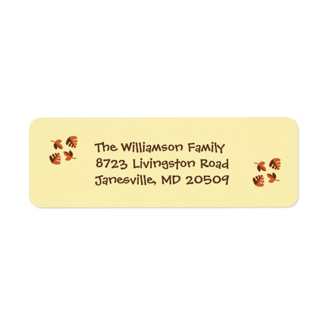 Autumn Leaves Return Address Labels (Front)